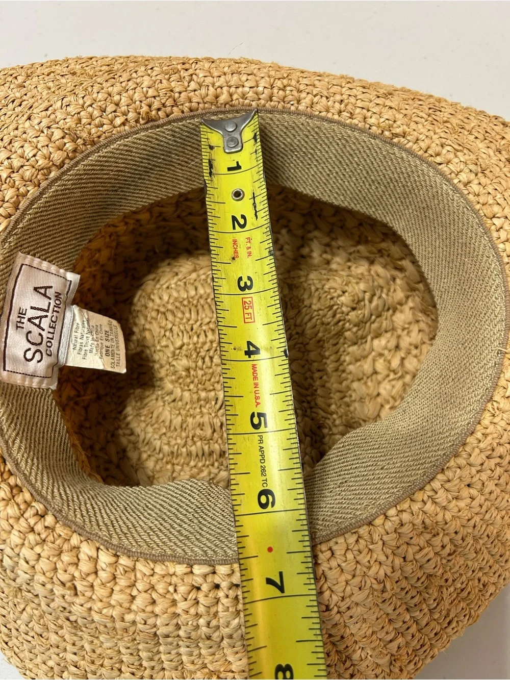 Scala women's crocheted raffia natural woven straw hat OS